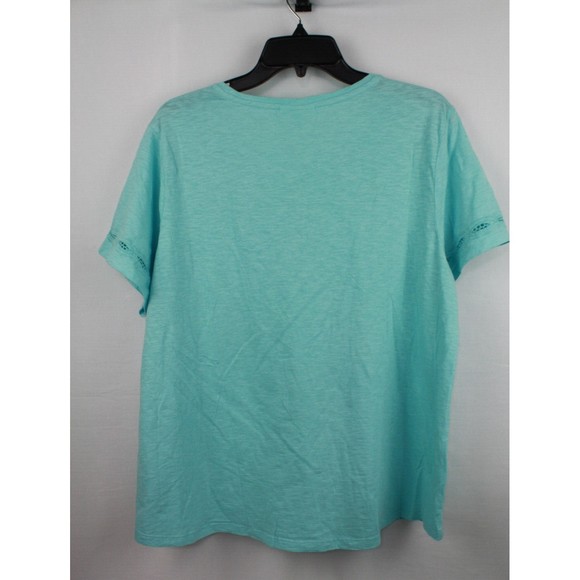 Charter Club Women's Core Fashion Blouse Top Shirt Color Mint Blue/Green Size 1X - Picture 3 of 4
